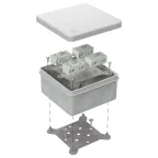 Коробка огнестойкая для о/п 40-0210-FR1.5-4-П Е15-Е120 с термопредохранителем RAL7035 80х80х40 (44 шт/кор)