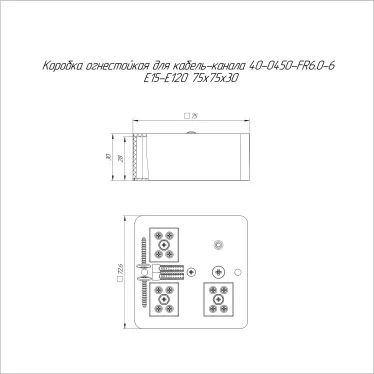 Коробка огнестойкая для о/п 40-0340-FR1.5-6 Е15-Е120 RAL9005 120х80х50 (20 шт/кор)