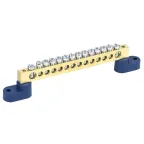 Шина "N" нулевая 6х9мм 14/2 (14 групп/крепеж по краям) с двумя угловыми изоляторами (10 шт/уп)