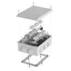 Коробка огнестойкая для кабель-канала 40-0460-FR6.0-8 Е15-Е120 RAL1001 85х85х45 (44 шт/кор)