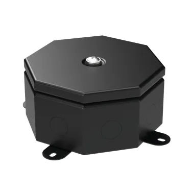 Коробка металлическая Октагон черная 130х130х63 (9 шт/кор)