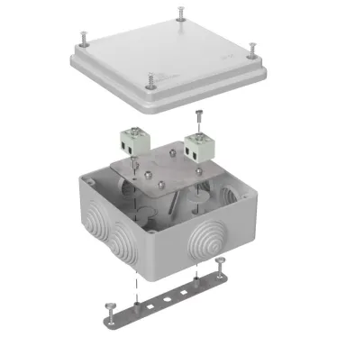 Коробка огнестойкая для о/п двухкомпонентная 60-0300-FR2.5-12 Е15-Е120 RAL9005 100х100х50 (14 шт/кор)