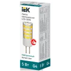 Лампа светодиодная CORN капсула 5Вт 230В 4000К керамика G4 IEK