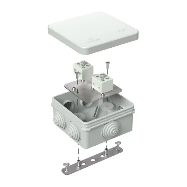 Коробка огнестойкая для о/п двухкомпонентная 60-0300-FR6.0-12 Е15-Е120 RAL7035 100х100х50 (14 шт/кор)