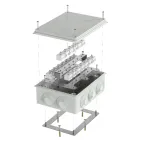 Коробка огнестойкая для кабель-канала 40-0460-FR6.0-4-П Е15-Е120 с термопредохранителем RAL1001 85х85х45 (44 шт/кор)