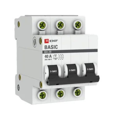 Выключатель нагрузки модульный ВН-29 3P 40А EKF Basic | SL29-3-40-bas | EKF