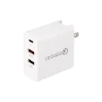                  Сетевое зарядное устройство REXANT 2xUSB+USB Type-С, переходник + адаптер, 48W белое |18-2214 | REXANT
               