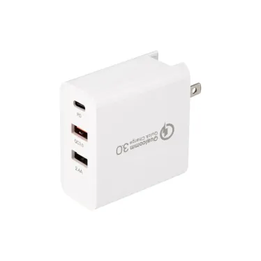 Сетевое зарядное устройство REXANT 2xUSB+USB Type-С, переходник + адаптер, 48W белое |18-2214 | REXANT