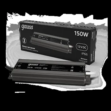 Блок питания для светодиодной ленты пылевлагозащищенный 150W 12V IP66 | 202023150 | Gauss