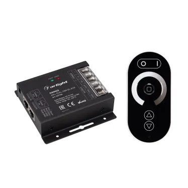Диммер ARL-OVAL-DIM Black (12-24V, 3x10A, ПДУ Овал, RF, RJ45) (ARL, IP20 Металл, 3 года)