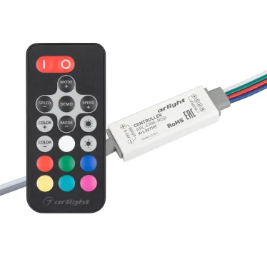 Контроллер ARL-FINE-RGB Black (5-24V, 3x2A, RF ПДУ 18кн) (ARL, IP20 Пластик, 1 год)