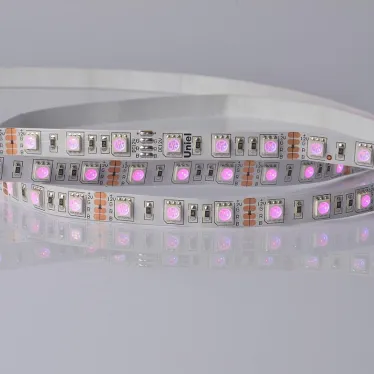Лента светодиодная мультиколор ULS-5050-60LED/m-10mm-IP20-DC24V-14,4W/m-5M-RGB | 04932 | Uniel