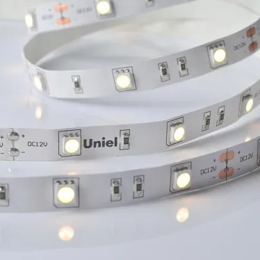 Лента светодиодная теплый белый свет 3000К ULS-M22-5050-30LED/m-10mm-IP20-DC12V-7,2W/m-5M-3000K PROFI| UL-00004370 | Uniel
