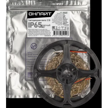 Лента светодиодная  OLS-2835R60-4.8-IP65-12V | 80952 |  ОНЛАЙТ