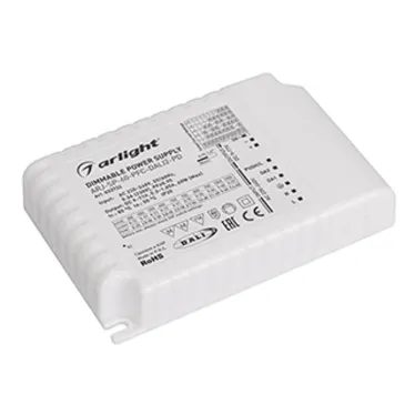 Блок питания ARJ-SP-60-PFC-DALI2-PD (60W, 9-71V, 0.35 -1.05A) (Arlight, IP20 Пластик, 5 лет) | 033732 | Arlight
