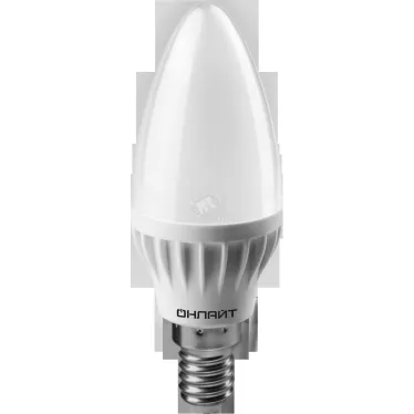 Лампа светодиодная LED 6вт E14 теплый матовая свеча