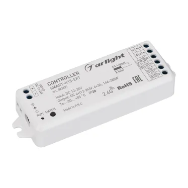 Контроллер SMART-K13-SYNC (12-24V, 4x3A, 2.4G) (ARL, IP20 Пластик, 5 лет)