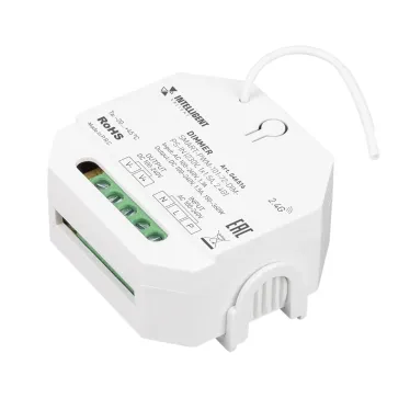 Диммер INTELLIGENT ARLIGHT SMART-PWM-101-72-DIM-PS-IN (230V, 1x1.5A, 2.4G) (IARL, IP20 пластик, 5 лет)