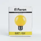 Лампа светодиодная LED 3вт Е27 желтый шар G60