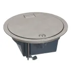                  Напольная коробка круглая IP 66 c откидной крышкой 4 модуля нержавеющая сталь
               