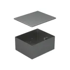                  BOX/4 Металлическая коробка с крышкой для заливки в пол 159,6х133,6х75мм для люков 70040 | 70141 | Ecoplast
               