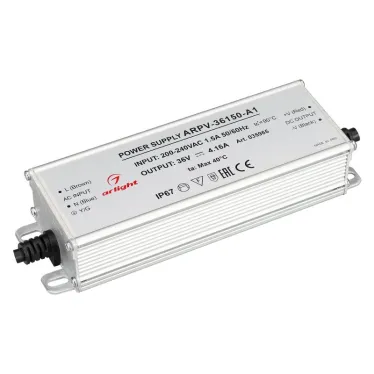 Блок питания ARPV-36150-A1 (36V, 4.16A, 150W) (Arlight, IP67 Металл, 3 года) | 035965 | Arlight