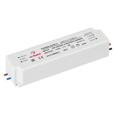 Блок питания ARPV-LV12060-A (12V, 5.0A, 60W) (, IP67 Пластик, 3 года)
