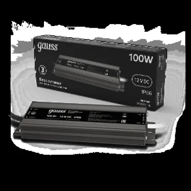 Блок питания для светодиодной ленты пылевлагозащищенный 100W 12V IP66 | 202023100 | Gauss