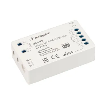 Диммер ARL-SIRIUS-TUYA-RGBW-SUF (12-24V, 4x4A, 2.4G) (Arlight, IP20 Пластик, 3 года) | 032345 | Arlight