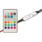                  Контроллер SMART-MINI-RGB-SET (12-24V, 3x1.5A, ПДУ 24кн, IR) (ARL, IP20 Пластик, 5 лет)
               