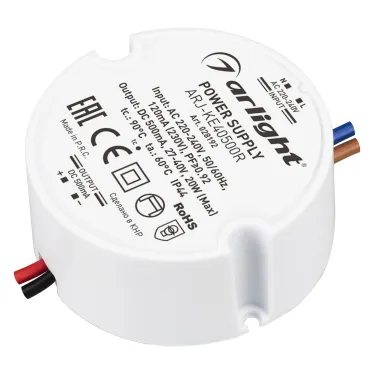 Блок питания ARJ-KE40500R (20W, 500mA, PFC) (, IP44 Пластик, 5 лет)