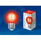 Лампа светодиодная декоративная цветная LED 5вт 200-250В шар 350Лм Е27 КРАСНЫЙ Air color