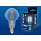 Лампа светодиодная. LED-G45-11W/3000K/E14/CL PLS02WH Форма шар, прозрачная. Серия Sky. Теплый белый свет (3000К). Картон. ТМ Uniel.