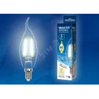 Лампа светодиодная LED 5вт 200-250В свеча на ветру диммируемая 450Лм Е14 4000К Air филамент