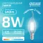 Лампа светодиодная филаментная LED 8 Вт 540 лм 4100К свеча на ветру нейтральный E14 AC 220В прозрачная колба Elementary Gauss