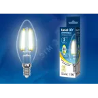 Лампа светодиодная LED 5вт 200-250В свеча диммируемая 450Лм Е14 3000К Air филамент