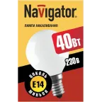 Лампа накаливания ЛОН 40Вт Е14 230В NI-C-40-230-E14-FR | 94315 | Navigator