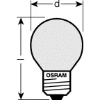 Лампа накаливания ЛОН 60Вт Е27 230В CLASSIC P FR d45x75мм шар | 4008321411778 | Osram