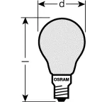 Лампа накаливания ЛОН 60Вт Е14 220В CLASSIC P FR шар | 4008321411501| Osram