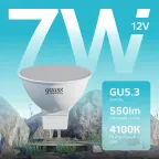 Лампа светодиодная LED 7 Вт 550 лм 4100К софит MR16 нейтральный GU5.3 AC/DC 12В низковольтная Elementary Gauss