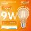 Лампа светодиодная филаментная LED 9 Вт 710 лм 2700К А60 груша теплый E27 AC 220В прозрачная колба Elementary Gauss