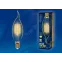 Лампа светодиодная декоративная LED 5вт 220-250В свеча на ветру 420Лм Е14 2250К золотая колба Vintage