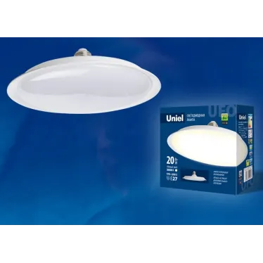 Лампа светодиодная LED-U165-20W/3000K/E27/FR PLU01WH Форма UFO матовая Теплый (3000K) Картон
