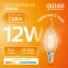 Лампа светодиодная филаментная LED 12 Вт 730 лм 2700К свеча на ветру теплый E14 AC 220В прозрачная колба Elementary Gauss