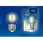 Лампа светодиодная LED 5вт 200-250В шар диммируемый 450Лм Е27 3000К Air филамент