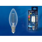 Лампа светодиодная LED-C35-11W-3000K-E14-CL PLS02WH Форма свеча. прозрачная. Серия Sky. Теплый белый свет 3000К. Картон. ТМ Uniel.