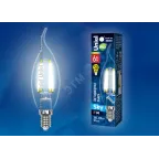 Лампа светодиодная LED 6вт 200-250В свеча на ветру прозрачное 500Лм Е14 4000К Sky филамент