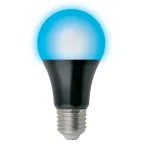 Лампа светодиодная ультрафиолетовая для дискотек LED-A60-9W/UVAD/E27/FR PLZ07BK Спектр UVA 410нм Картон