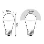 Лампа светодиодная LED 13 Вт 1200 лм 3000К шар P45 теплый E27 AC 220В Basic Gauss