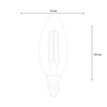 Лампа светодиодная LED-C35-9W/3000K/E14/CL/DIM GLA01TR диммируемая. Форма ''свеча'', прозрачная. Air. Теплый (3000K). Картон.